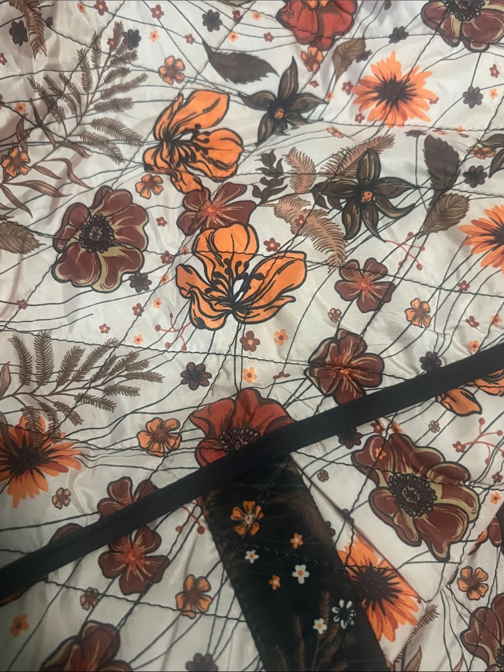 REVERSIBLE Women’s Simply Southern Quilted Floral Jacket with Orange Accents - Picture 8 of 8